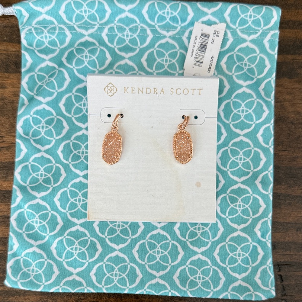 Kendra Scott Sparkling Rose Gold Lee Earrings